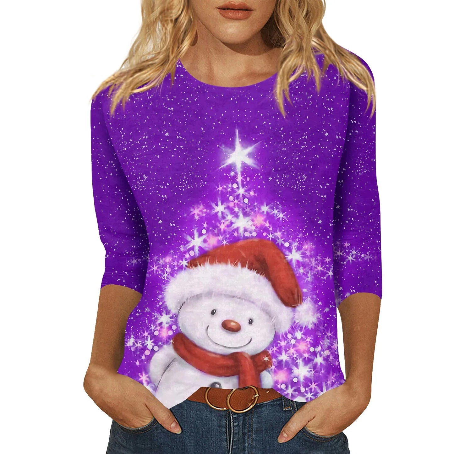 Christmas Tree Printed Women's T-Shirt