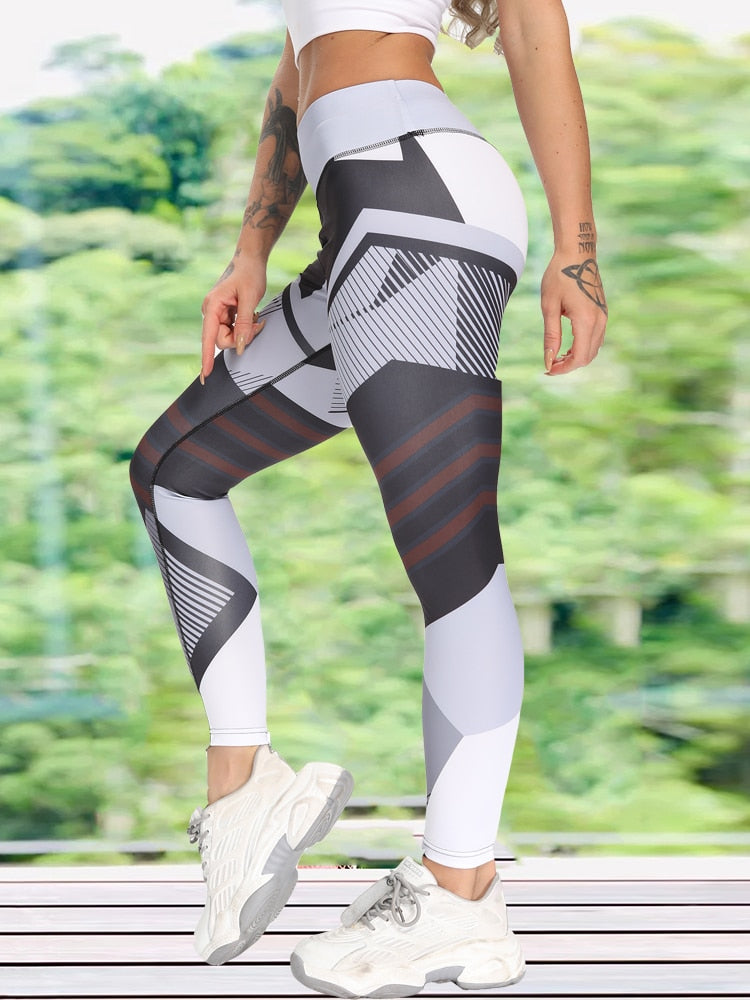 Reflective Material Printed Fitness Leggings  Glow in Dark Pants - peterkaczconnect