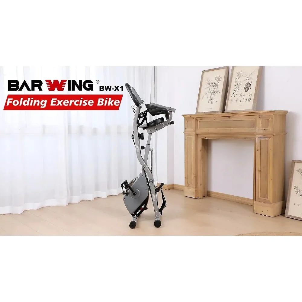 KURONO Stationary Exercise Bike  4 IN 1 Foldable Indoor Bike 330LB Capacity