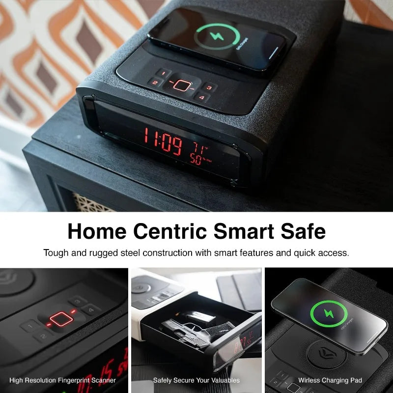 Smart Station™ Biometric Smart Safe with Built-in Wireless Phone Charger + Auto Open Drawer