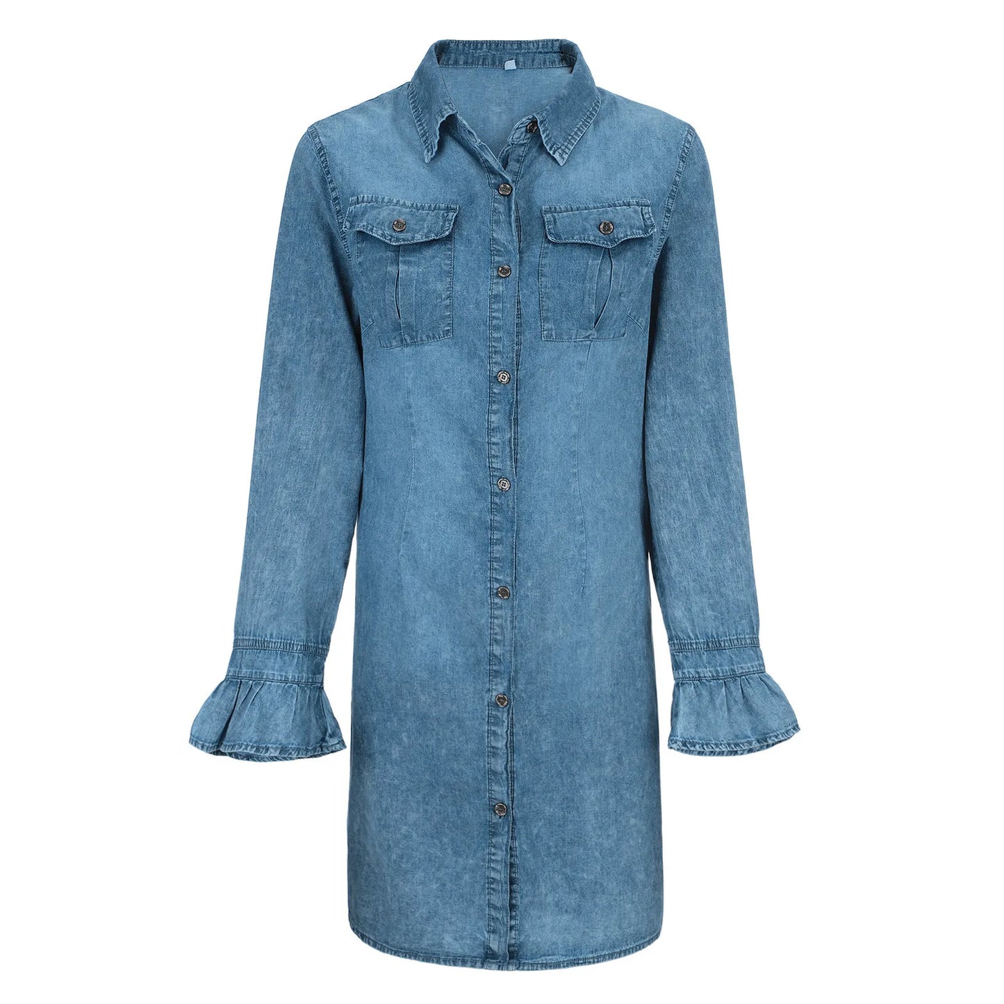 Elegant Dress Denim Party Dresses Long Sleeve