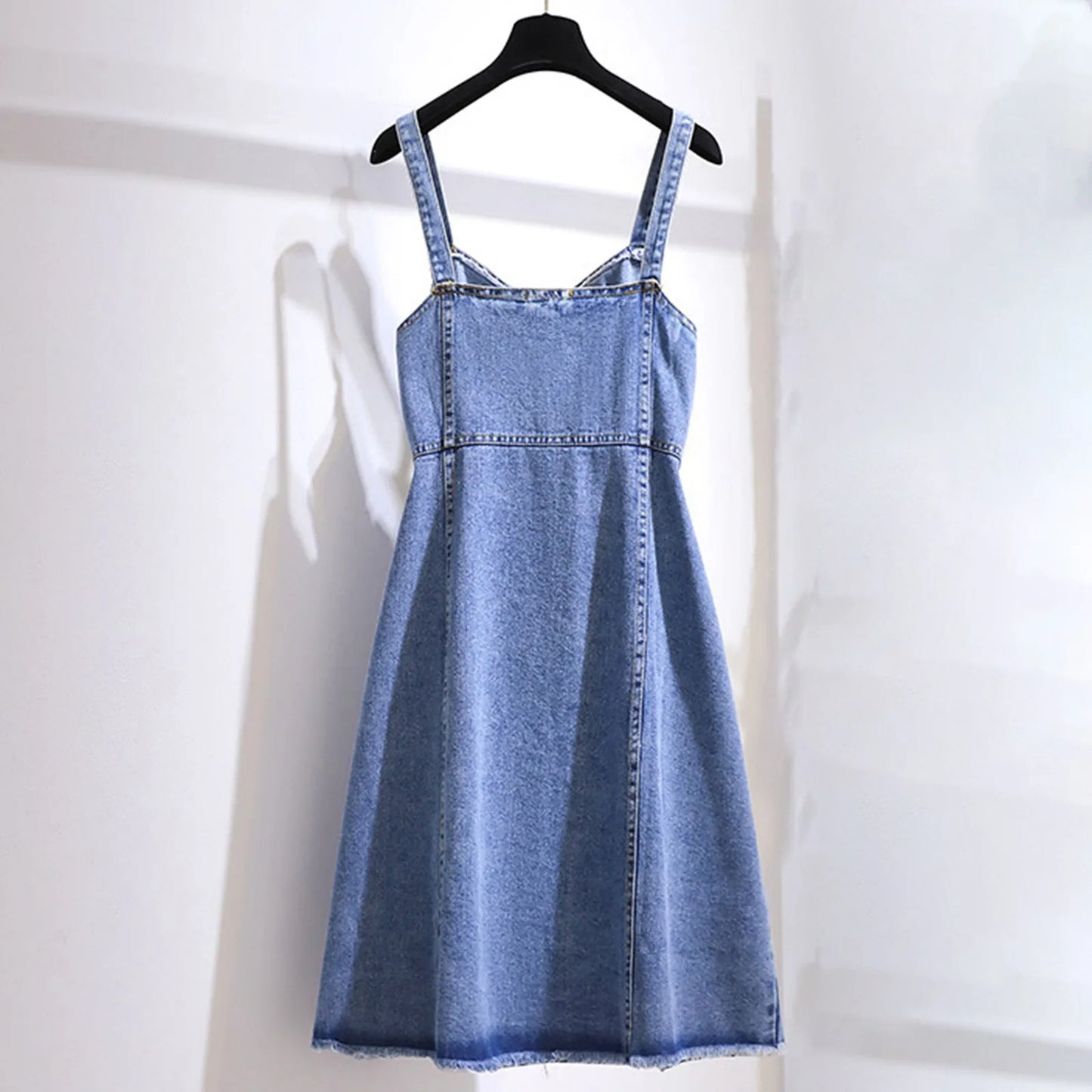 Large Size Women Summer Denim Dress Sleeveless  3XL 4XL 5XL 6XL