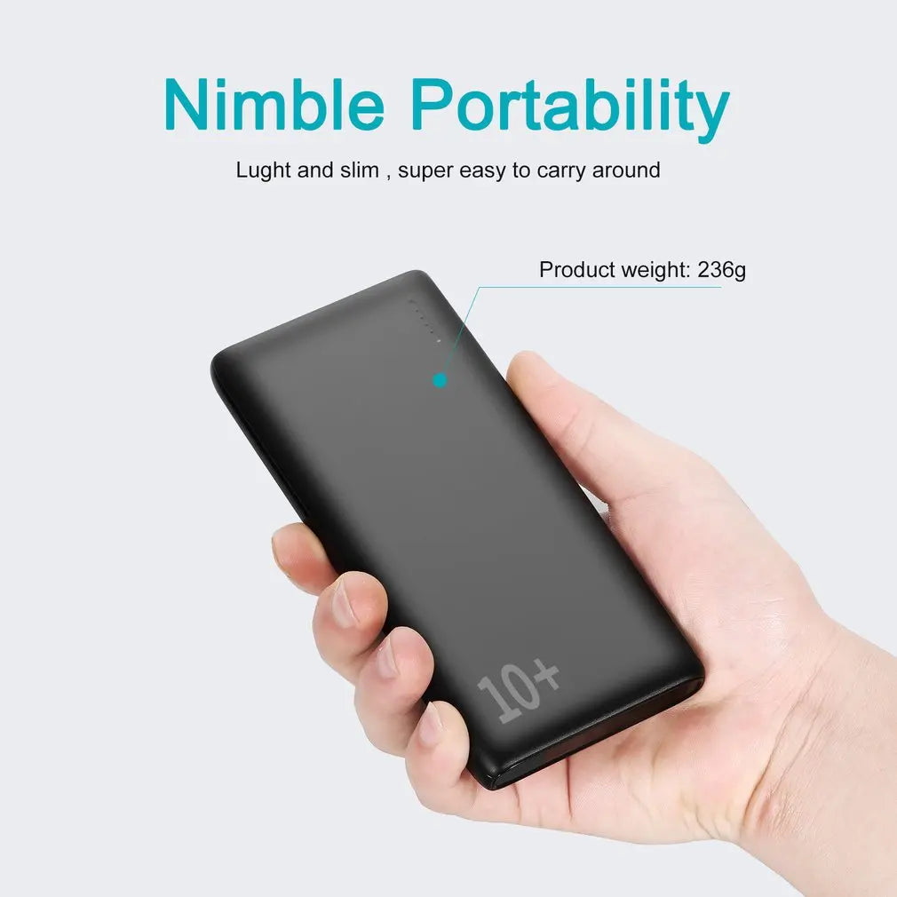 10000mAh Power Bank Ultra-thin Portable Charger