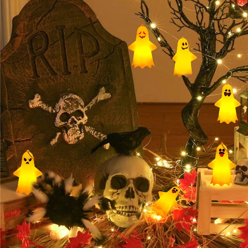 5/10pcs Halloween Ghost Light Cute Hanging Pendant Lamp