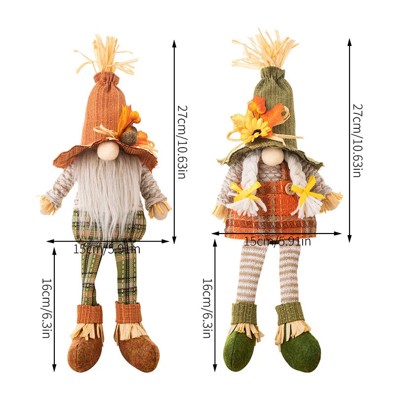 Thanksgiving Decorations Harvest Season Maple Gnome Dwarf Doll