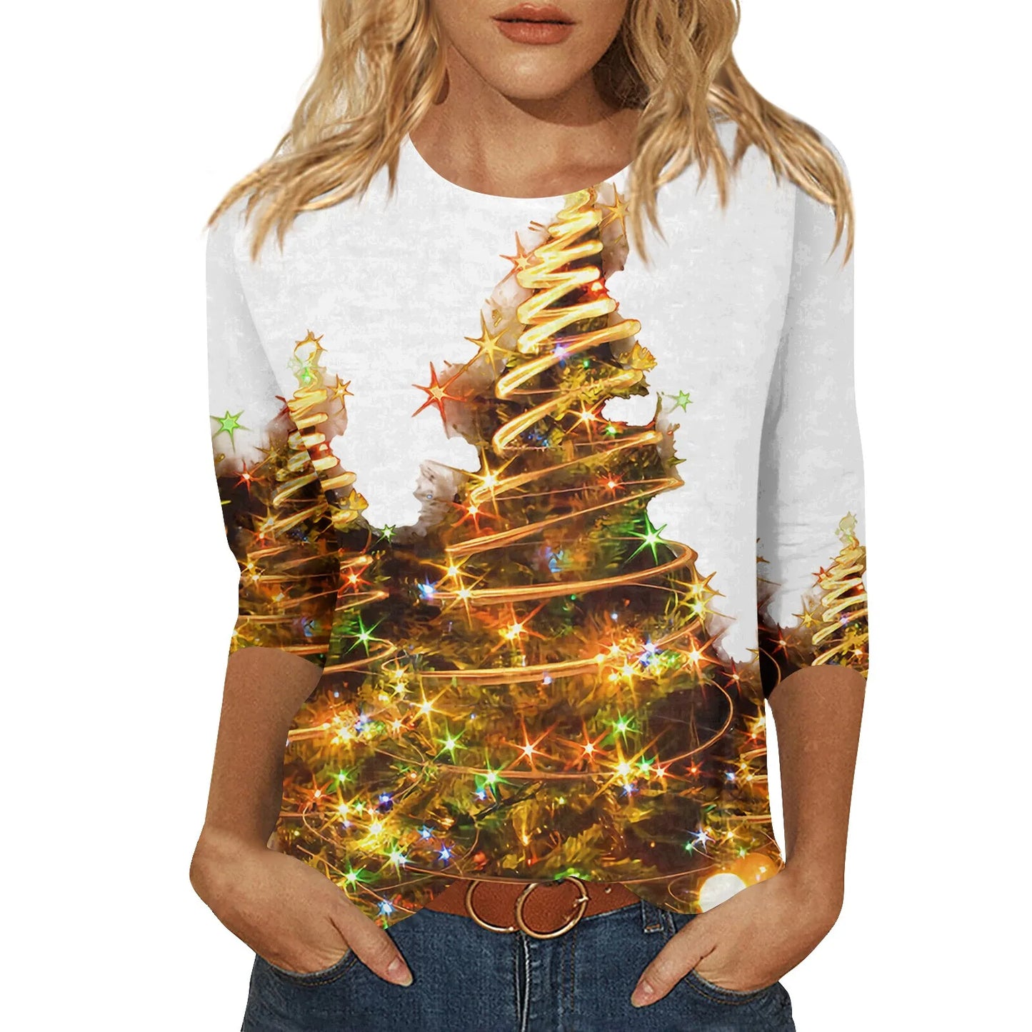 Christmas Tree Printed Women's T-Shirt