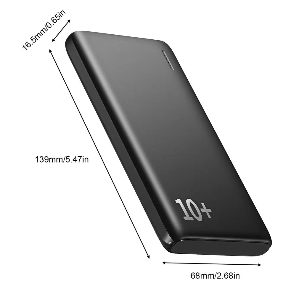 10000mAh Power Bank Ultra-thin Portable Charger