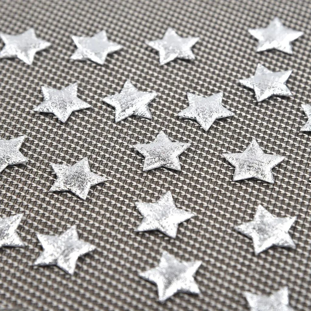 100Pcs Gold and Silver Cloth Star Applique