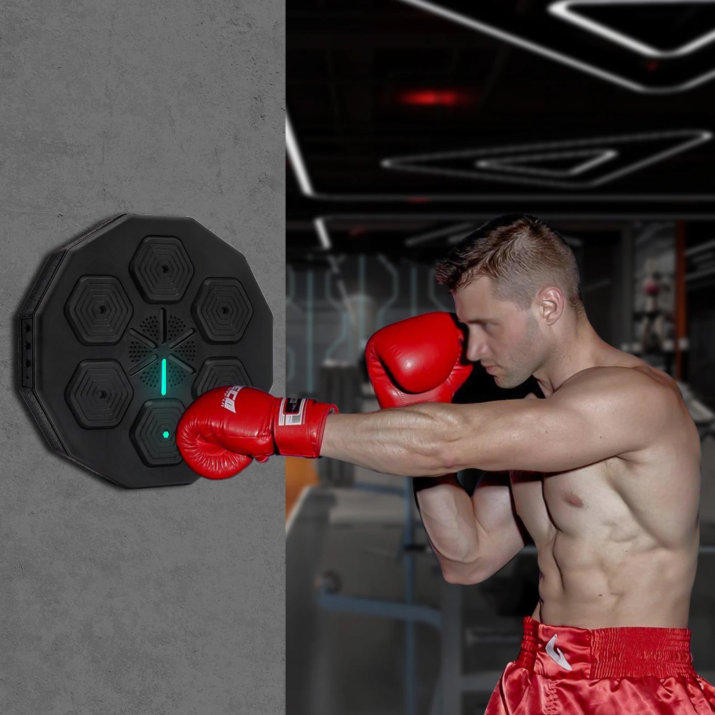 Music Boxing Machine, Wall-Mounted, LED Light, Boxing Equipment