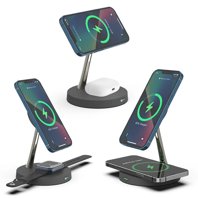 3 In1 Magnetic Fast Wireless Charger Stand