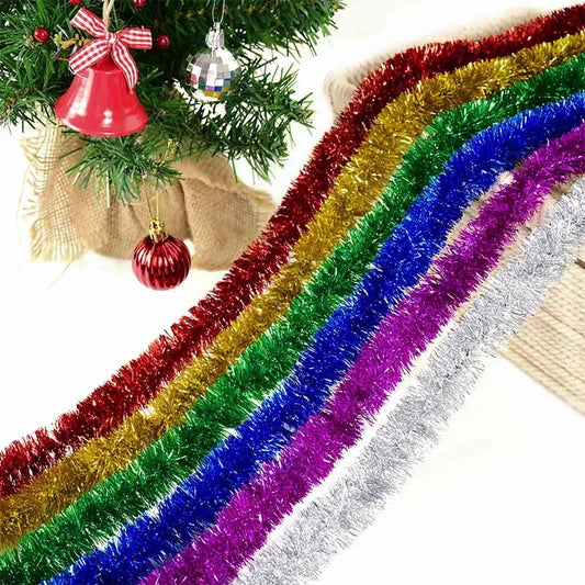 5M Foil Tinsel Ribbon Garland Xmas Tree Wrapping