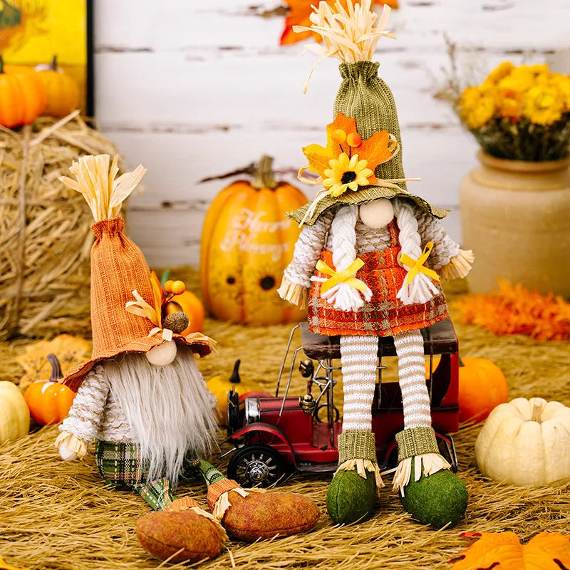 Thanksgiving Decorations Harvest Season Maple Gnome Dwarf Doll