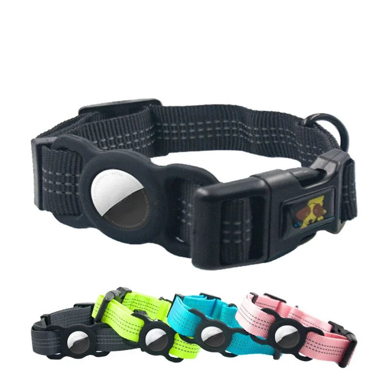 Fashion Dog Collar With Apple Airtag Case Nylon