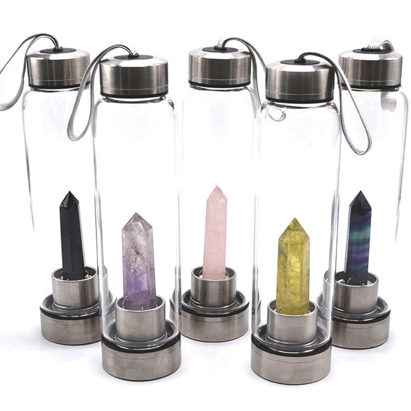 Drink Water Bottle Crystal Healing Energy Stone Glass - peterkaczconnect