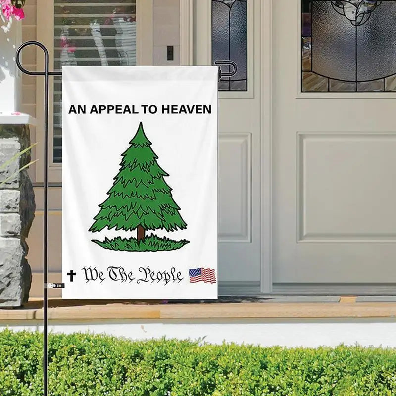 Liberty Tree Flag Garden Outdoor Decor Green Tree Yard Flag Vertical Double Sided We The People American Revolution Liberty