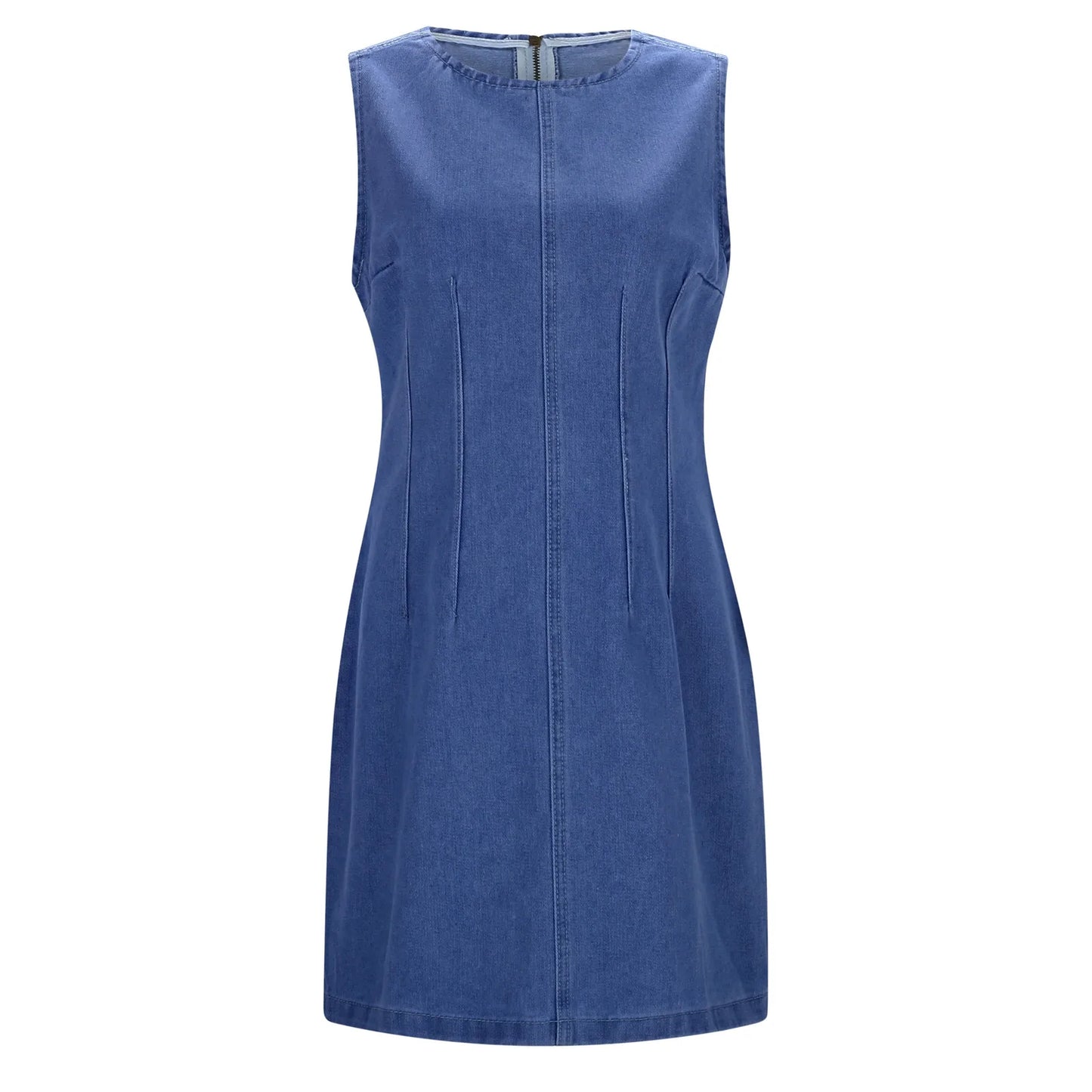 Elegant Woman Dress  Buttocks Wrapped Fashion High Waisted Mid Length Denim Dress