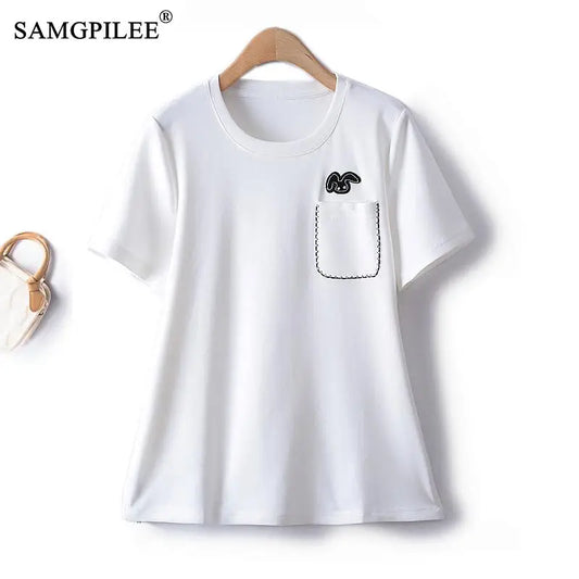 Summer New Short Sleeve Oversized T-shirt Pocket