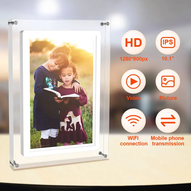 10inch Acrylic WIFI Digital Photo Frame video touch screen