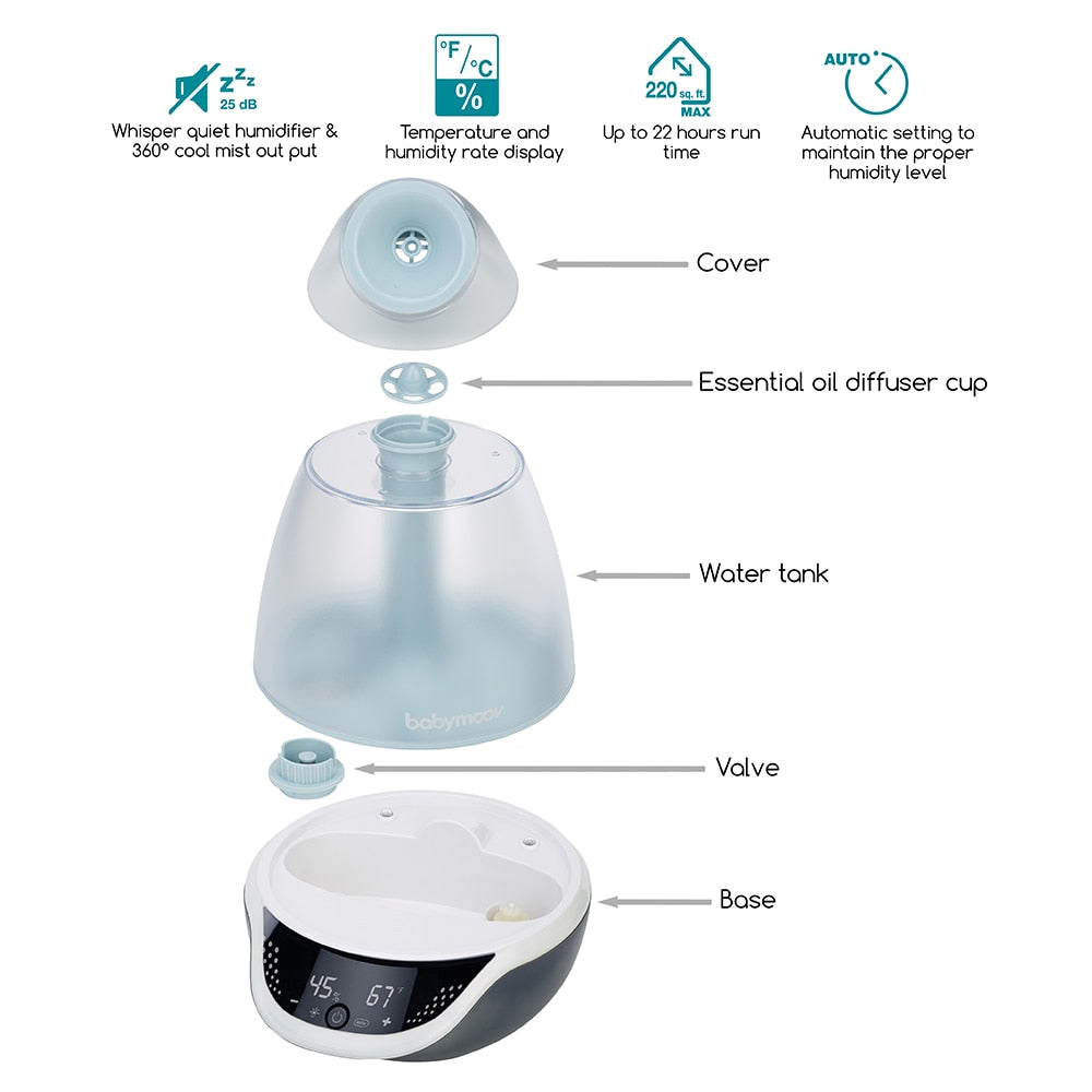 Babymoov Hygro + Humidifier with Programmable Humidity Control and Timer - peterkaczconnect