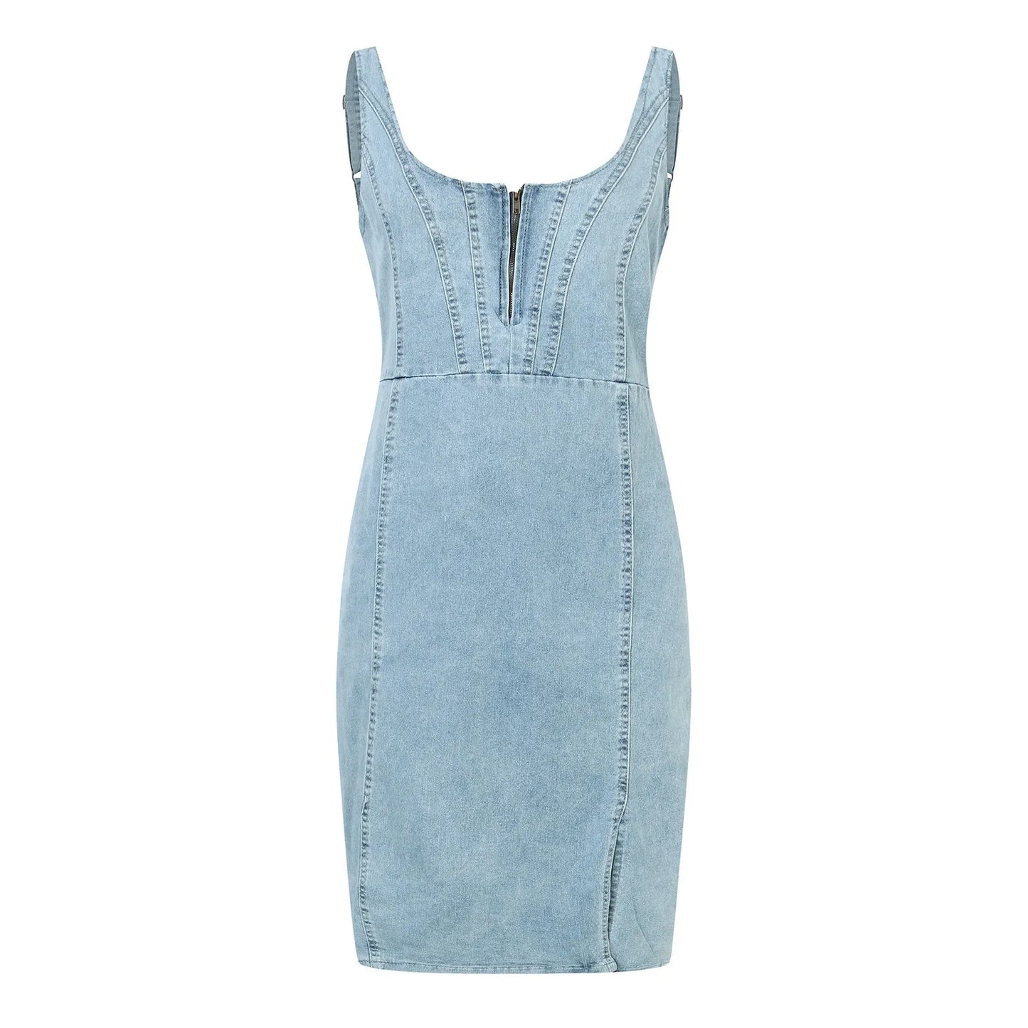 Fashionable Sleeveless Denim Dress