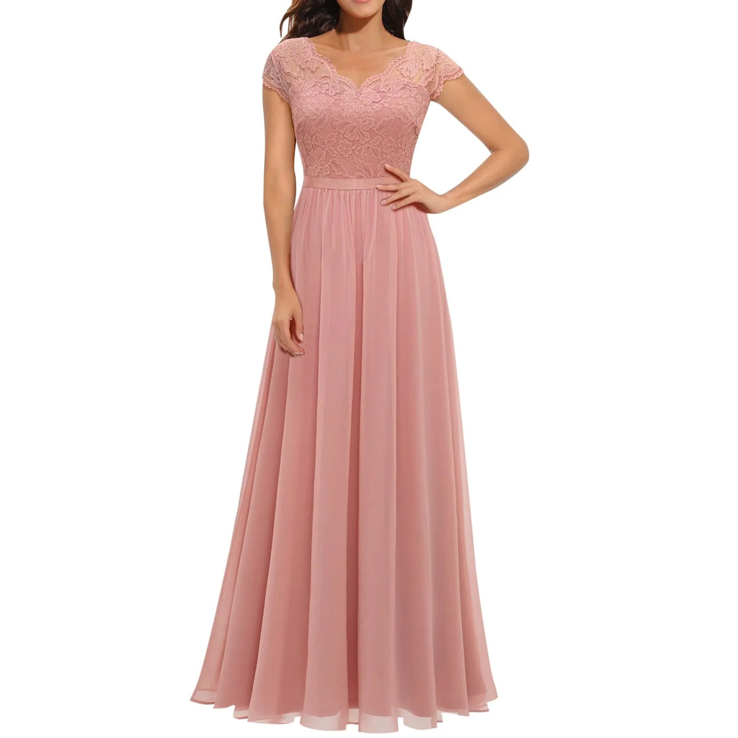 Women‘s Slim Waist Pleated Party Dresses