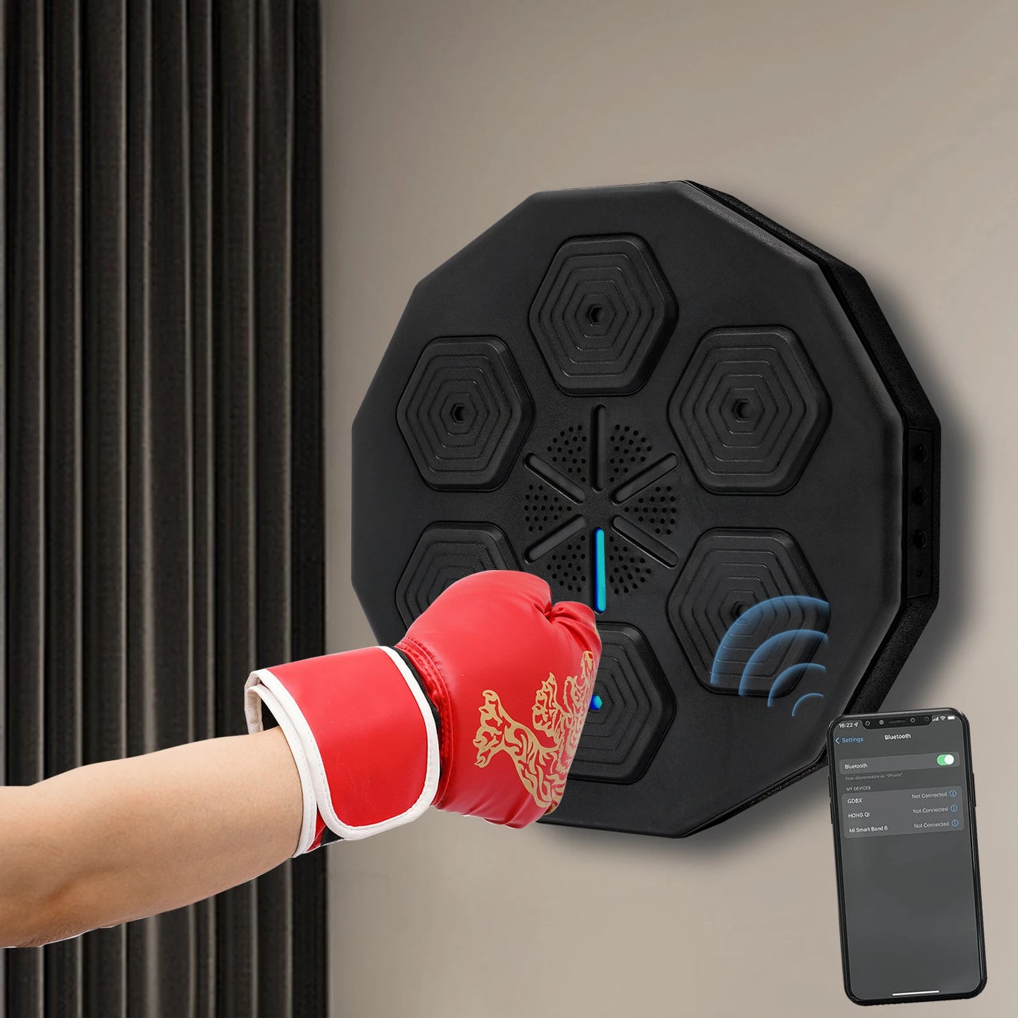 Music Boxing Machine, Wall-Mounted, LED Light, Boxing Equipment