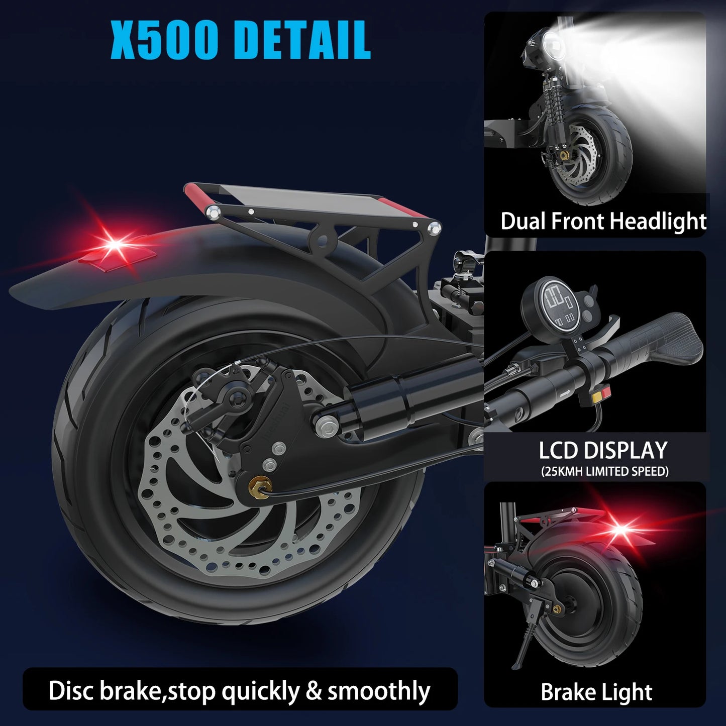 Electric Scooter for Adults, Long Range, 10 Inch Pneumatic Tires