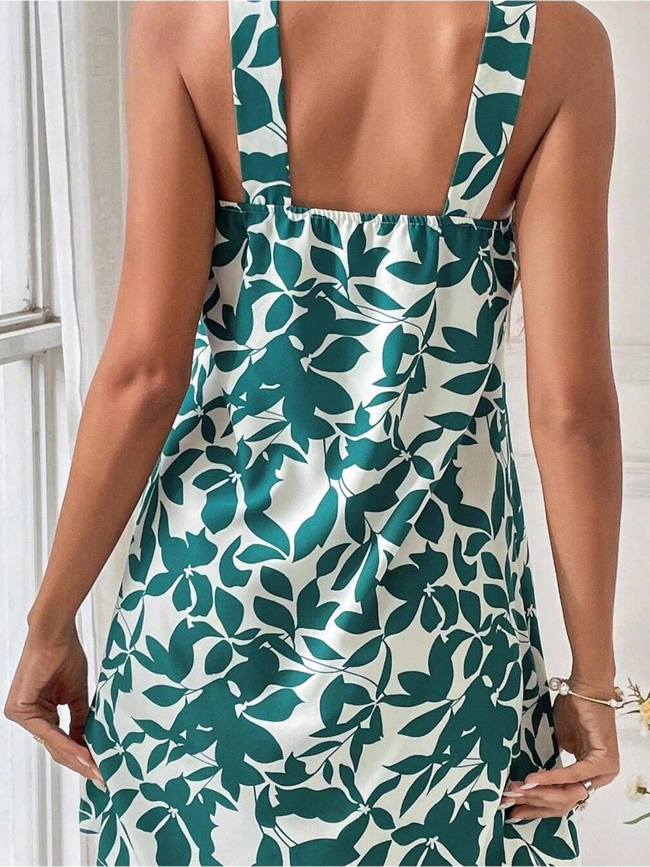 Summer Floral Print Halter Mini Dress