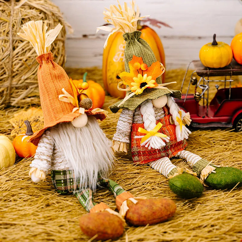 Thanksgiving Decorations Harvest Season Maple Gnome Dwarf Doll