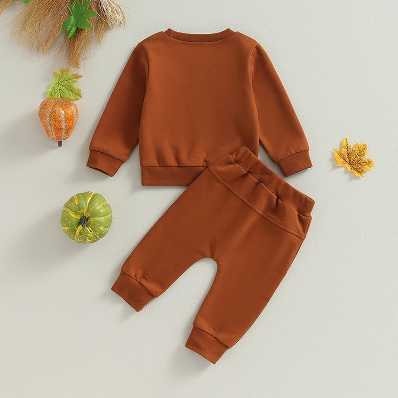 0-3Years Toddler Fall Outfits Pumpkin Face Print Sweatshirts