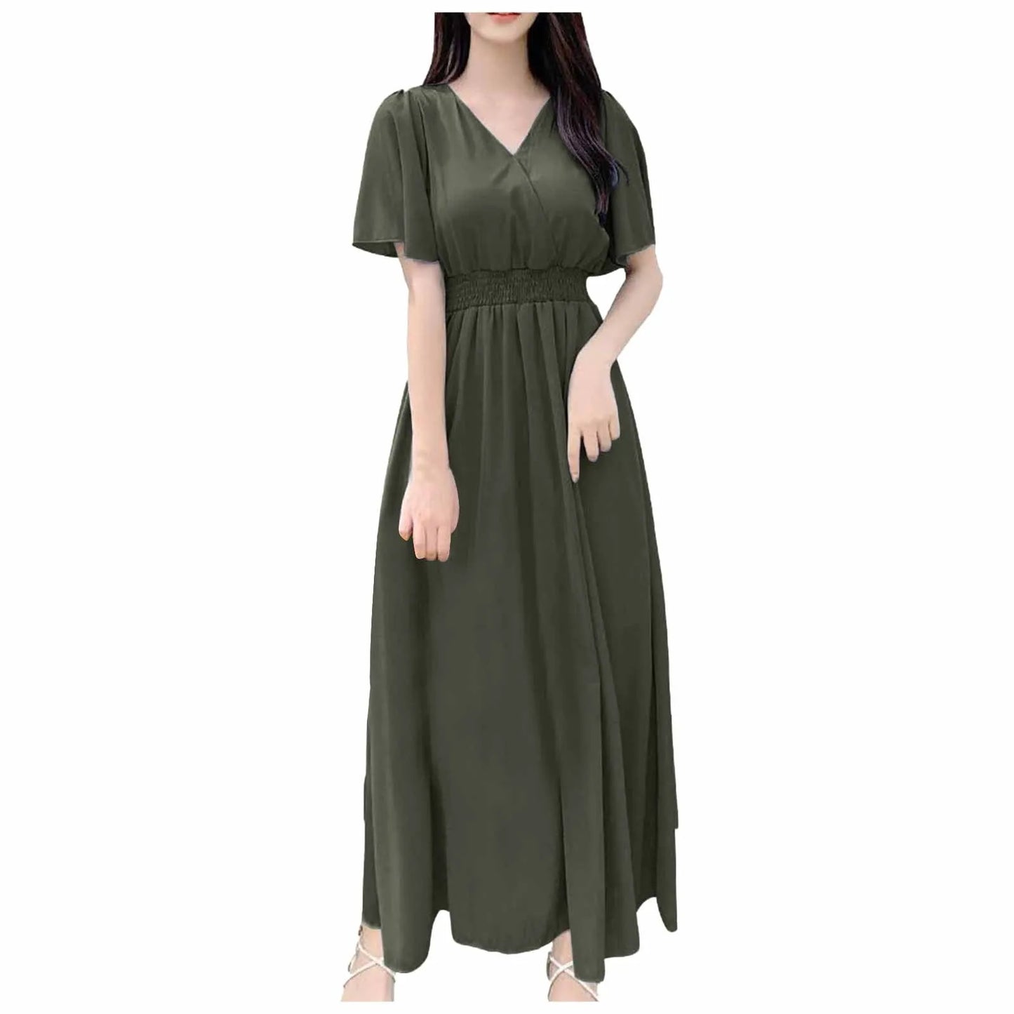 Elegant Dresses Chiffon Dress Short Sleeve