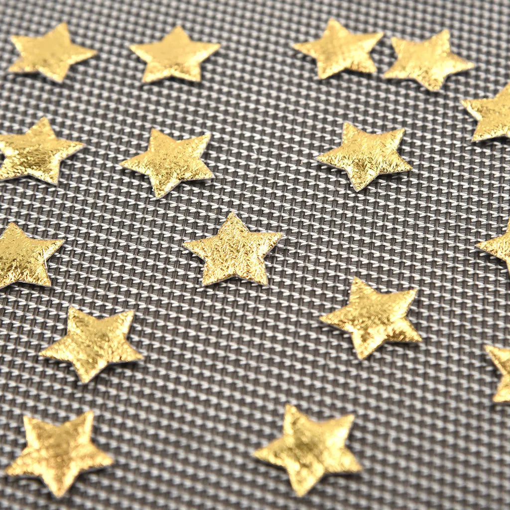 100Pcs Gold and Silver Cloth Star Applique