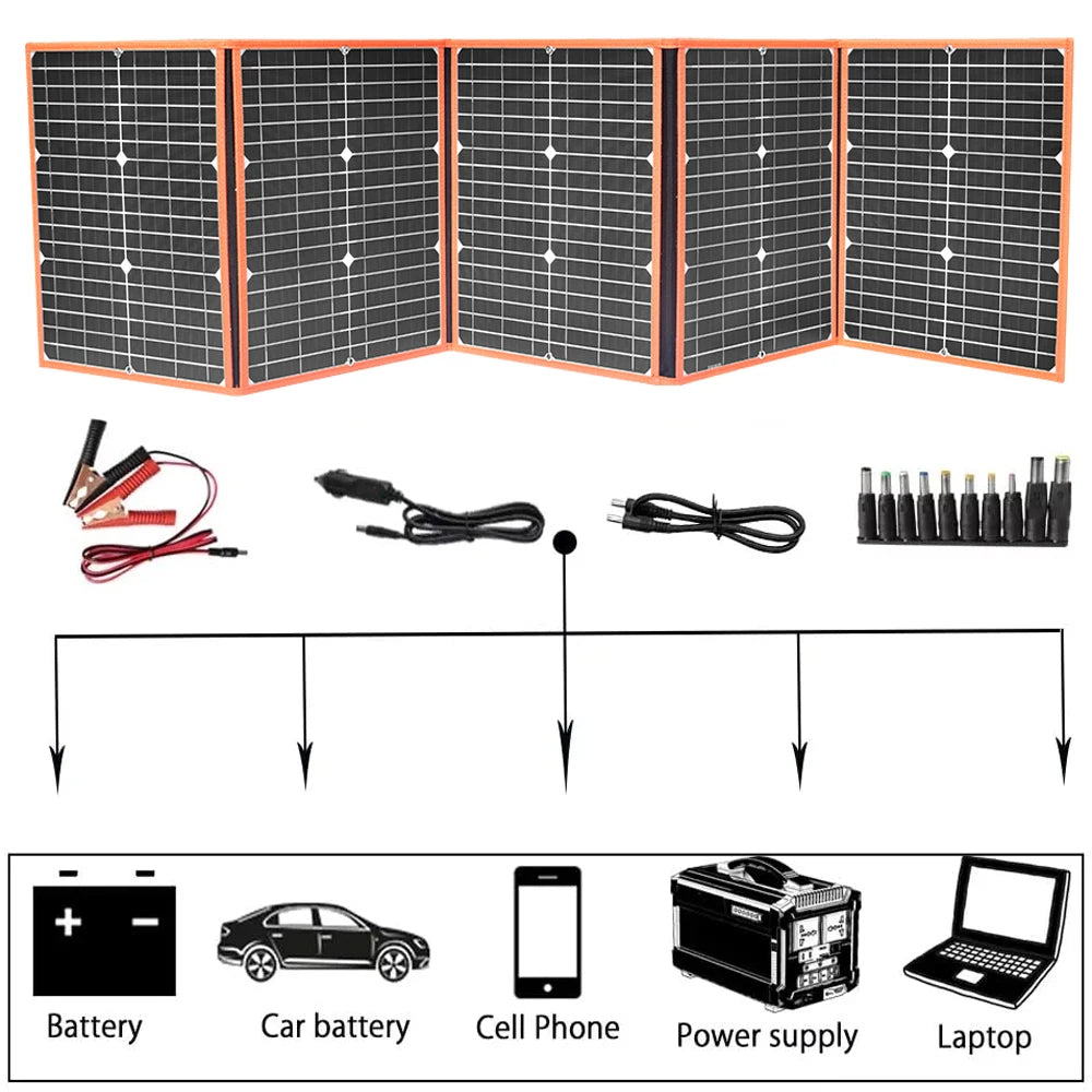 100w Foldable solar panel portable solar charger 12v  5v usb