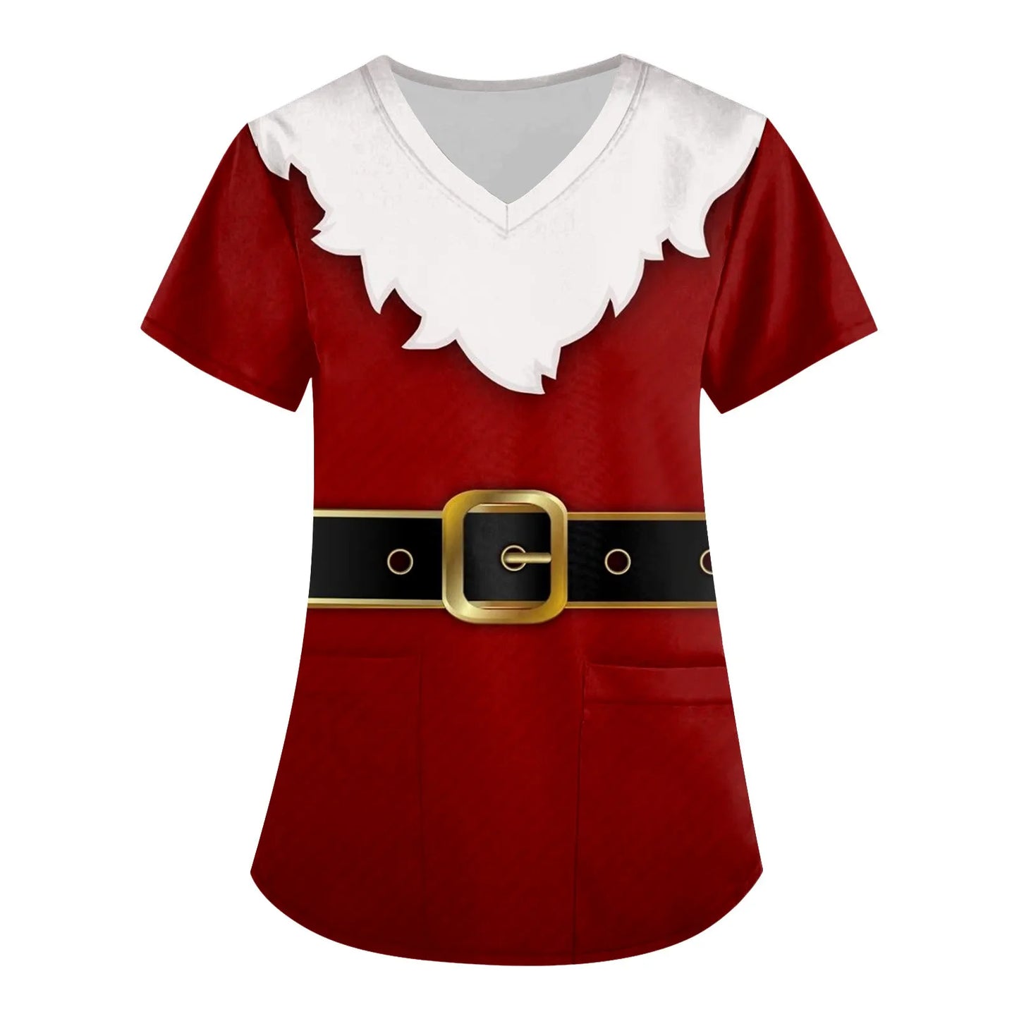 Scrubs Uniforms Plus Size Tops Christmas V-neck