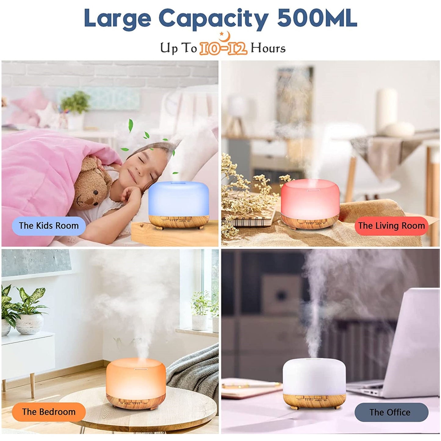 Multicolor 500ml Aroma Diffuser Air Humidifier Mist Fogger - peterkaczconnect