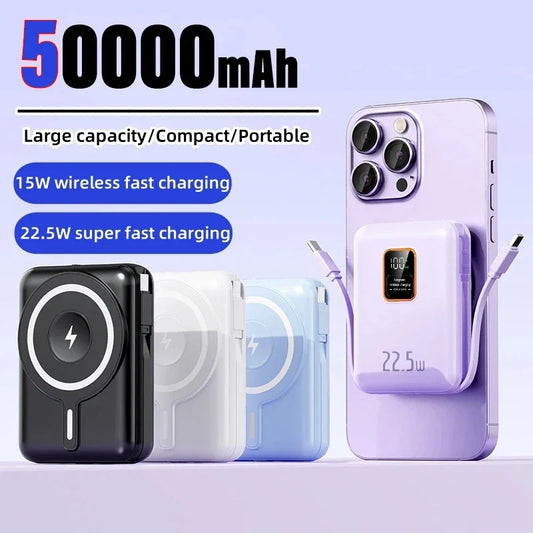 New Mini Magnetic Wireless PowerBank 50000mAh 22.5W Fast Charger