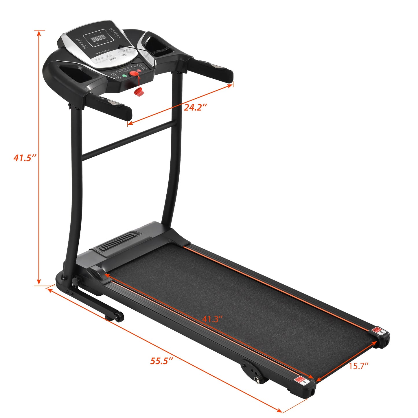 Folding Treadmill Electric Running Machine Walking Jogging Machine with Incline