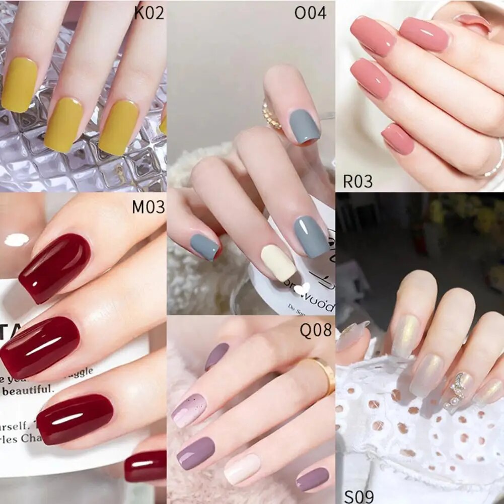 9Pcs 10ml Nail Gel Solid Color Long Lasting Manicure