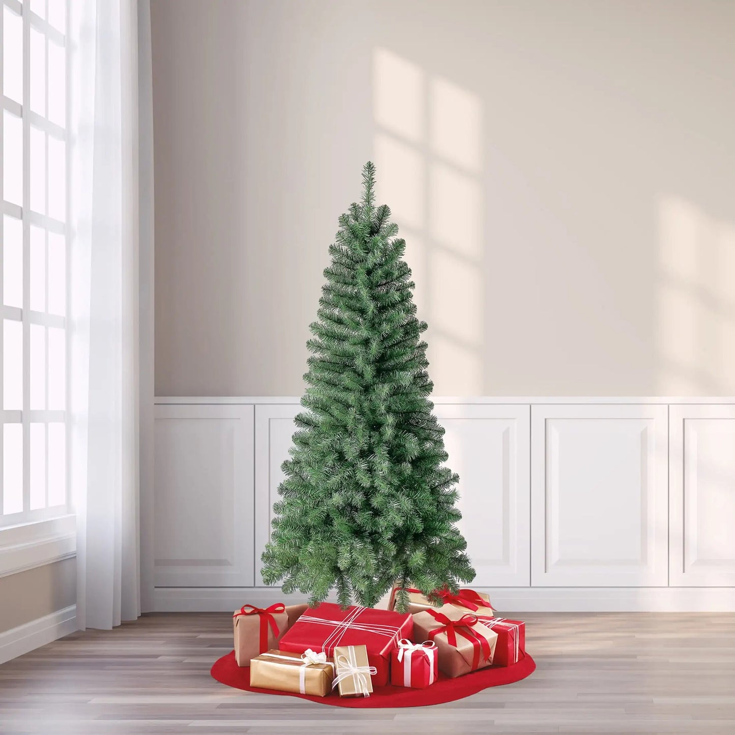 6 ft Non-Lit Wesley Pine Green Artificial Christmas Tree