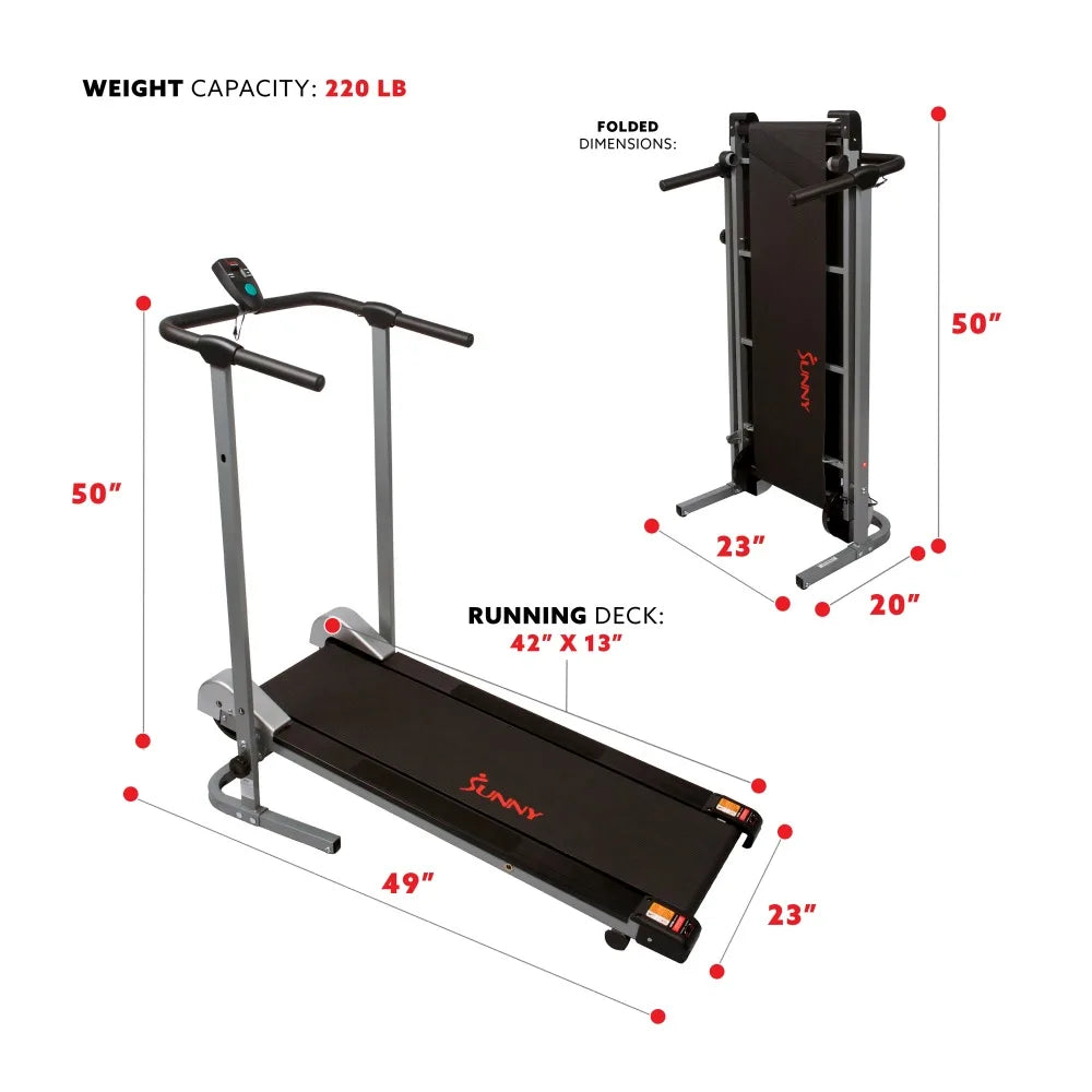 Manual Treadmill - Compact Foldable Exercise Machine