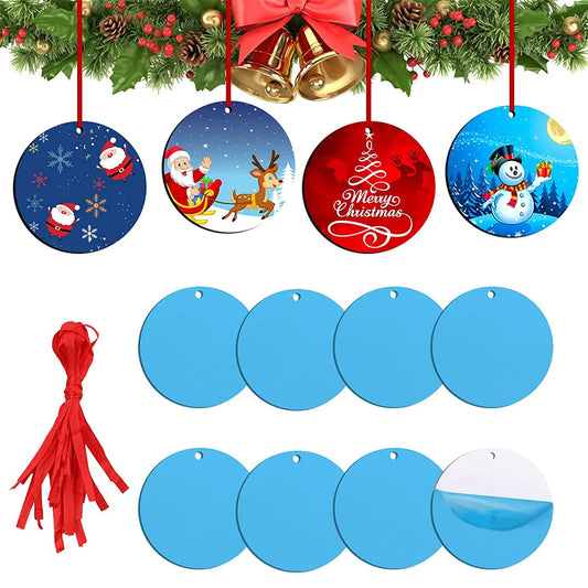 Double Sides Sublimation Ornament Blanks Round Christmas Xmas Tree Decoration