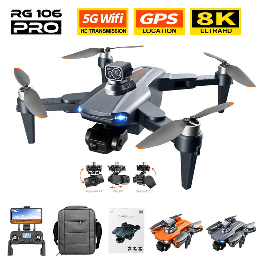 PRO Drone 8K Professional 5G GPS WIFI HD Dual 3 Axis