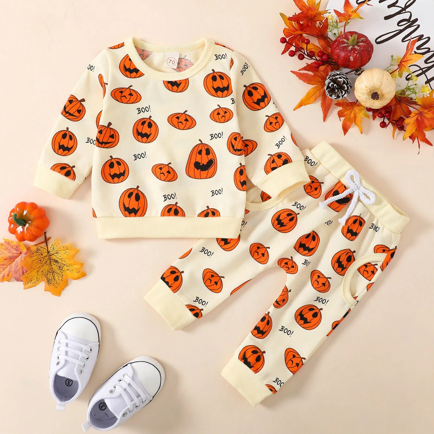 Halloween Toddler Boys Girls  Pumpkin Print Costumes