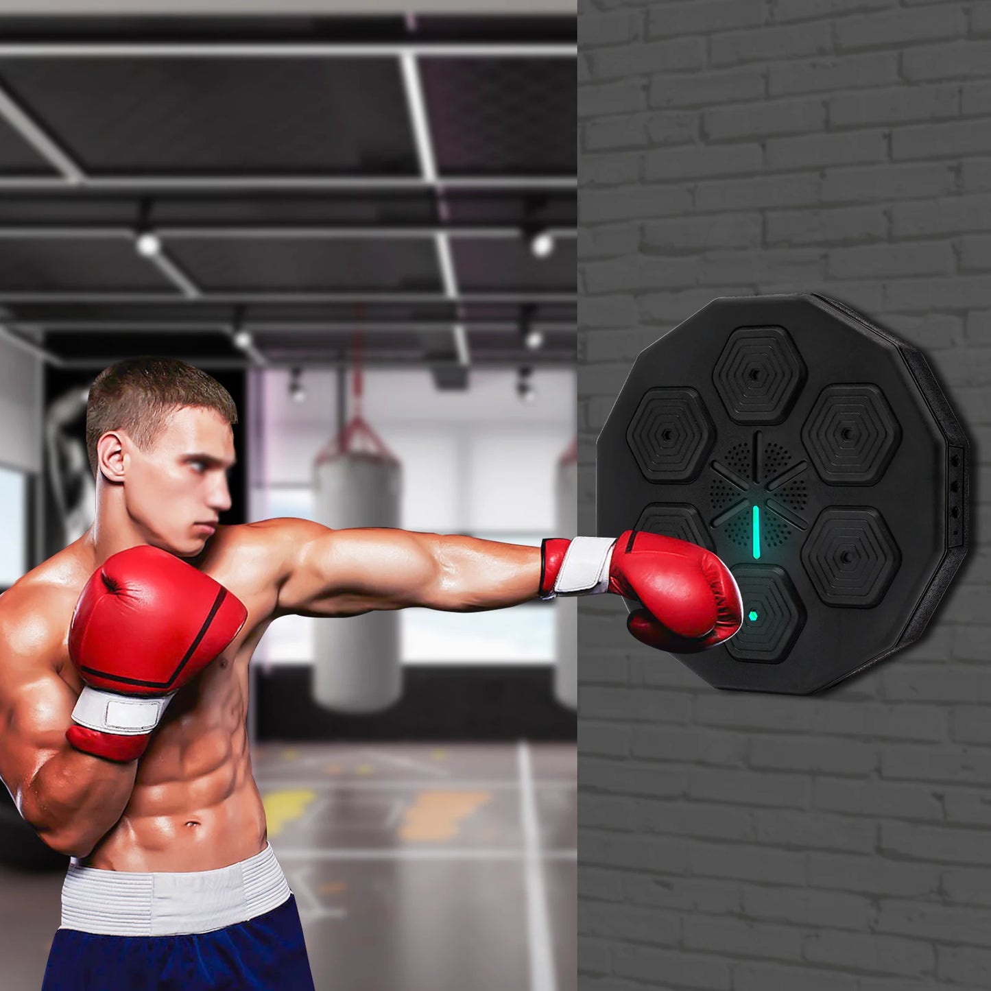 Music Boxing Machine, Wall-Mounted, LED Light, Boxing Equipment