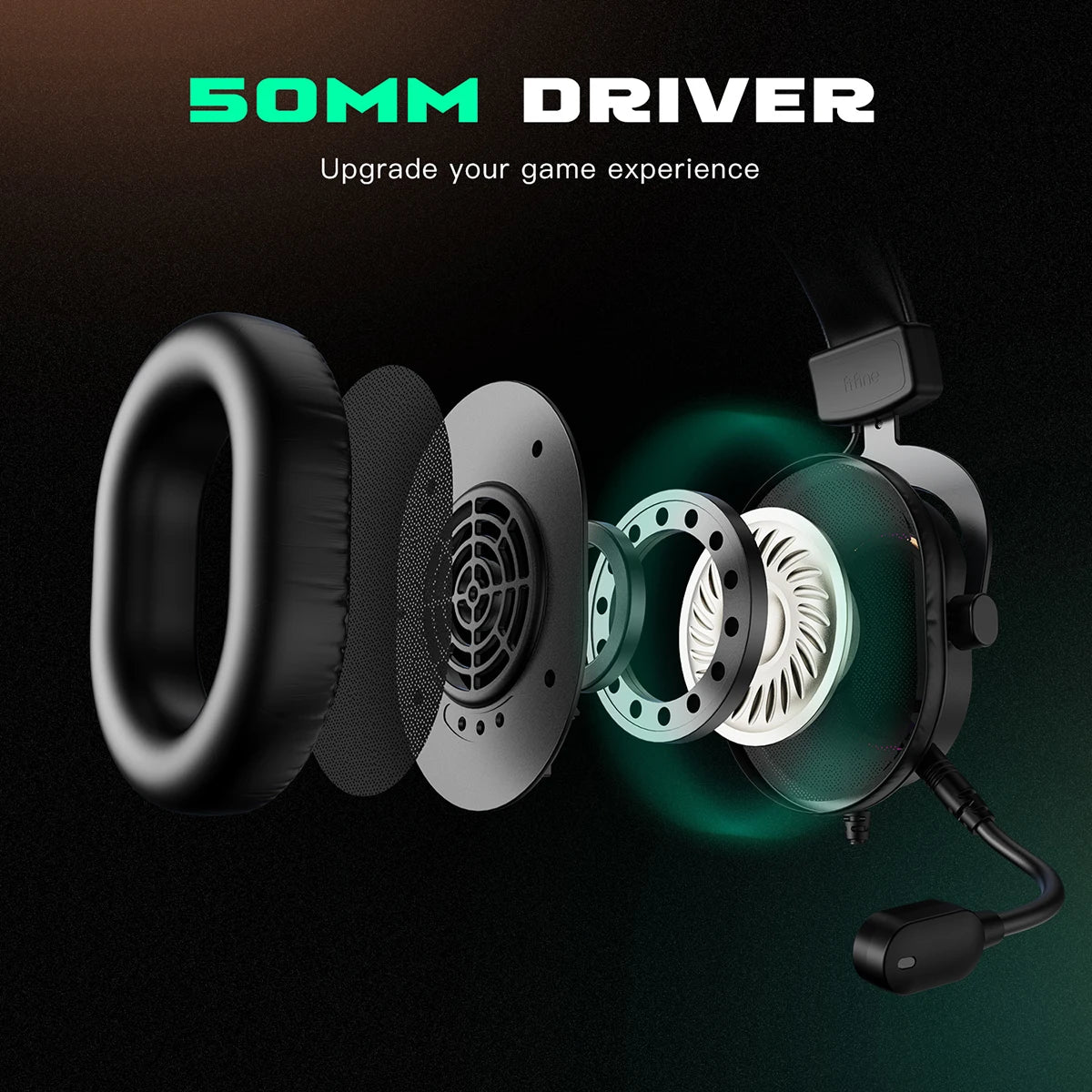 Dynamic RGB Gaming Headset with Mic Over-Ear Headphones Surround Sound