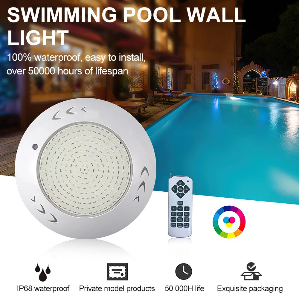 Underwater RGB LED Light Swimming Pool Submersible Light  Remote Control