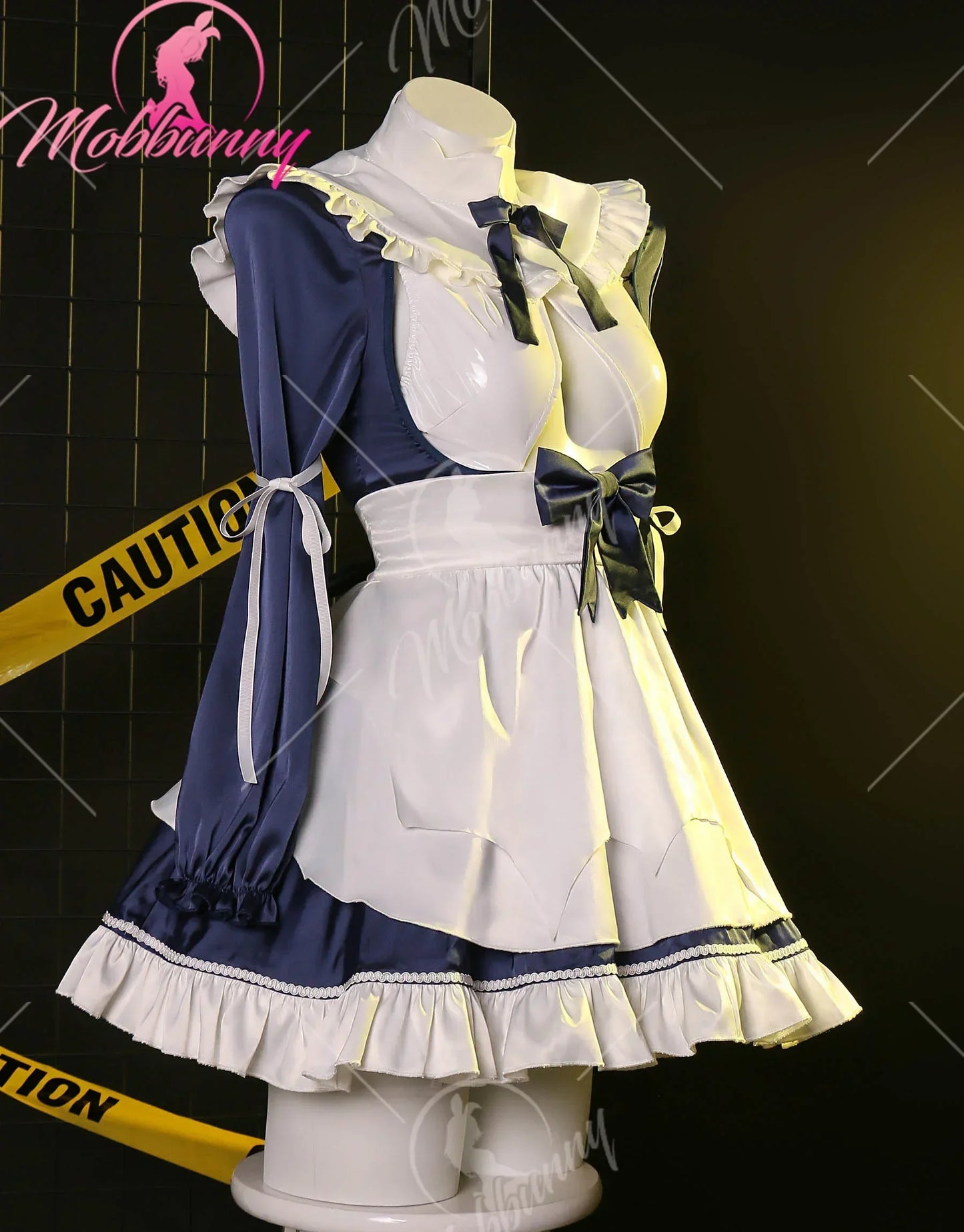 Sexy Maid Chest Open Style Dress Outfit White Hollowed Bodysuit with Apron