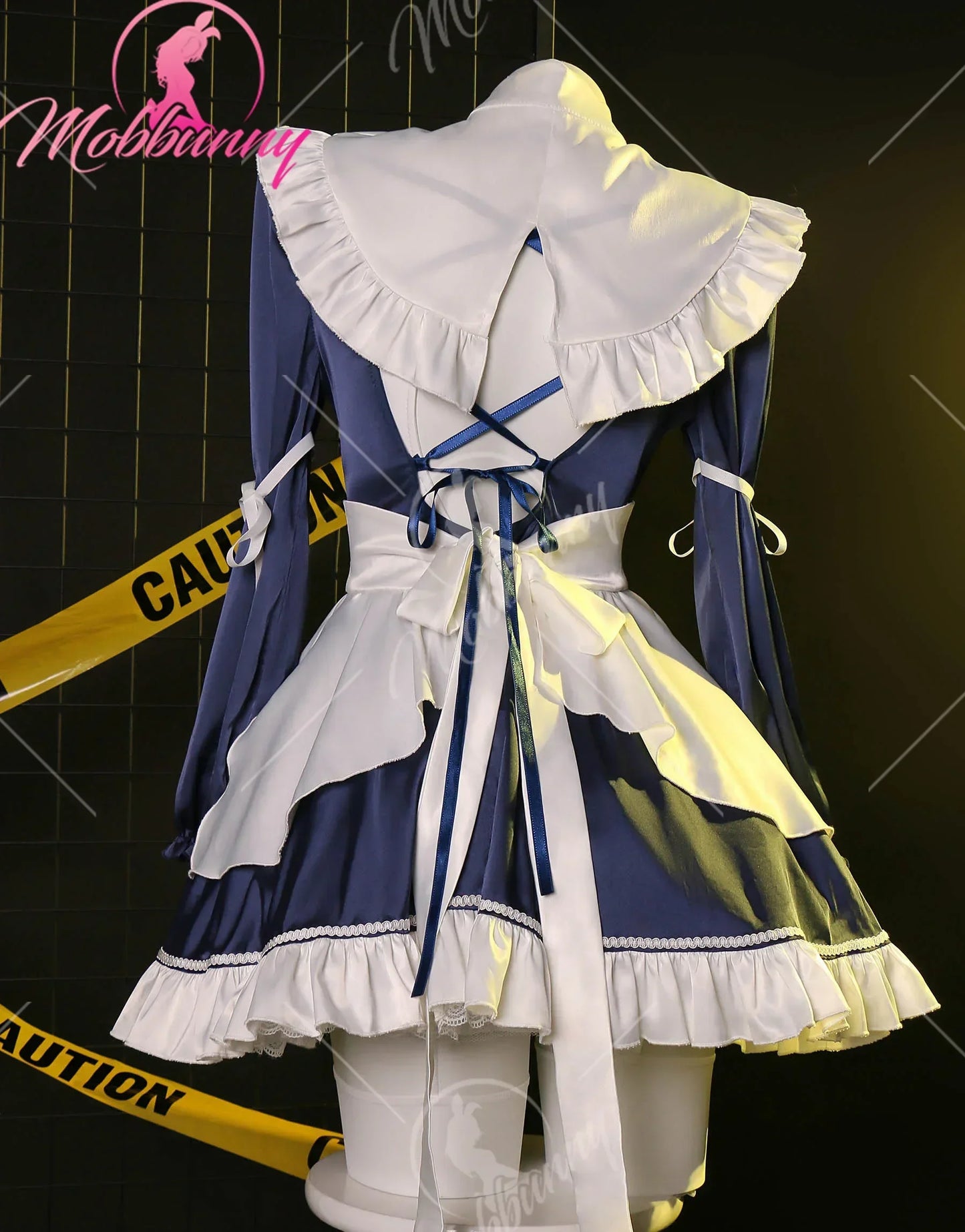 Sexy Maid Chest Open Style Dress Outfit White Hollowed Bodysuit with Apron