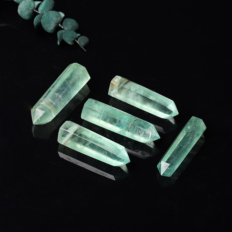 Natural Green Fluorite Quartz Crystal Stone healing Wand - peterkaczconnect