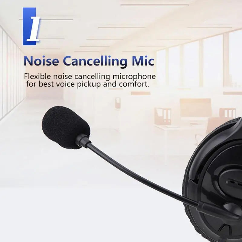 USB Headset with Microphone Noise Cancelling & Volume Control Wired Headphones